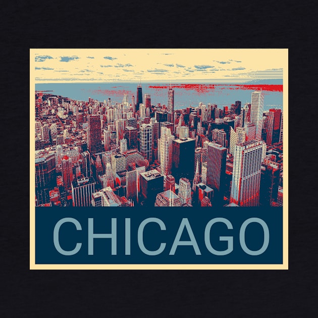 Chicago in Shepard Fairey style by Montanescu